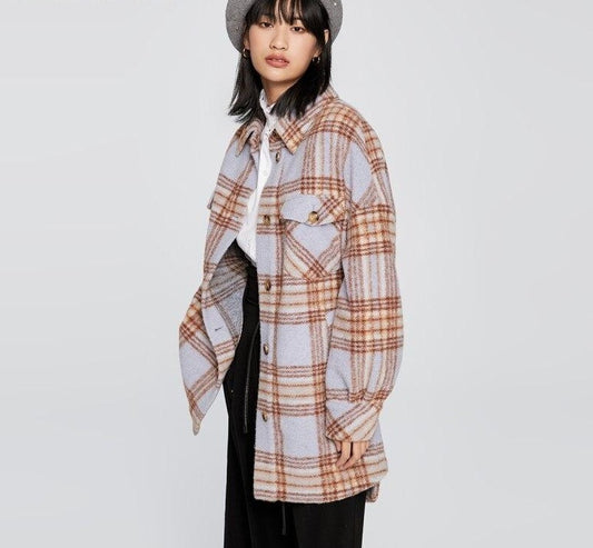 Women's Loose Wool Jacket Wool mix