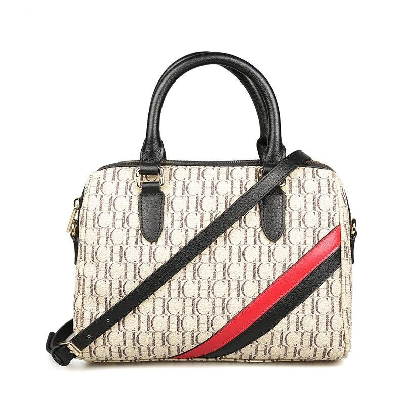 クラシックな女性用大容量ボストンハンドバッグ