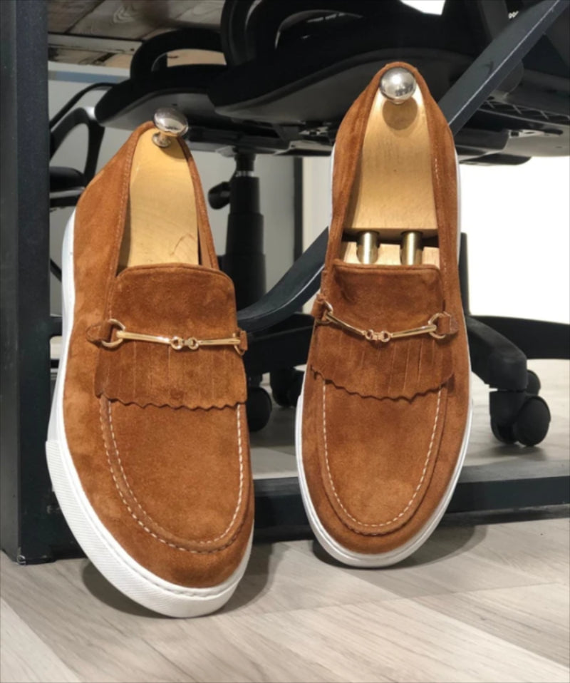 Men's  Suede Classic Fringed Metal Stitching All-match Loafers