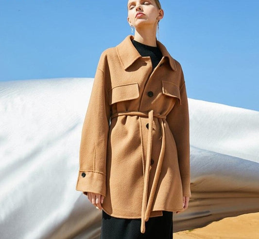 Women's Fashion Profile Double-side Wool Jacket