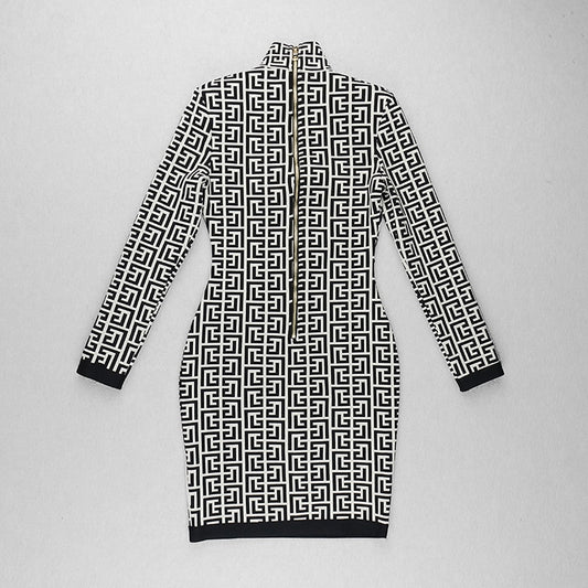 women bandage dress High neck dresses for party