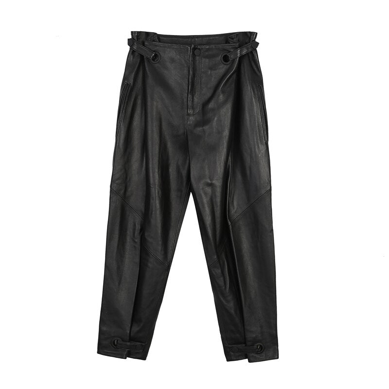 Real  Sheepskin Leather Ankle Length Pants