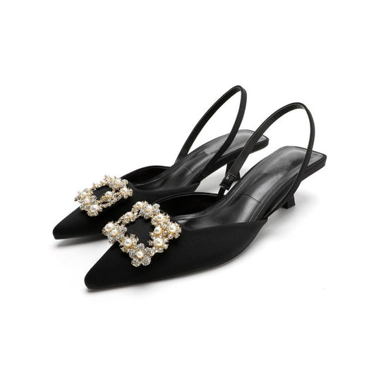 ハイヒール スティレット ネイビーブルー パンプス サンダル レディース