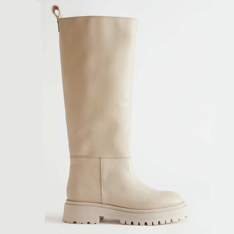 NWinter Straight boots Ladies Knee High Boots Fashion Platform Shoes