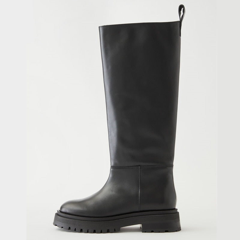 NWinter Straight boots Ladies Knee High Boots Fashion Platform Shoes