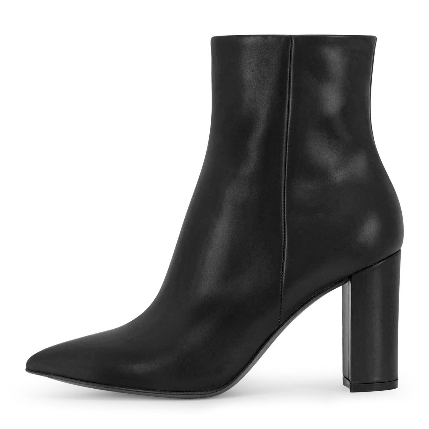 Black Leather Ankle Boots Red Sole Kate Stiletto Heel Pointed Toe