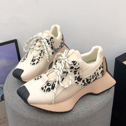 Flat Platform Patchwork Sneakers Outdoor Walk Tennis Shoes
