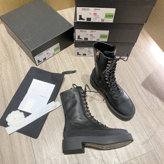 レディース パテントレザー パッチワーク ショートブーツ