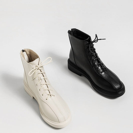 ホワイト ブラック コンバットブーツ レディース 冬用