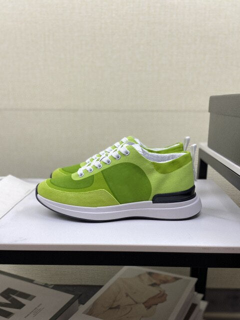 leather lace up high permeability shoes