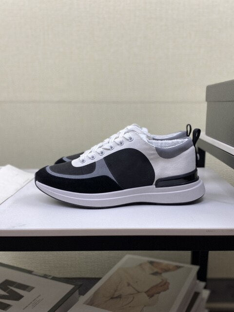 leather lace up high permeability shoes