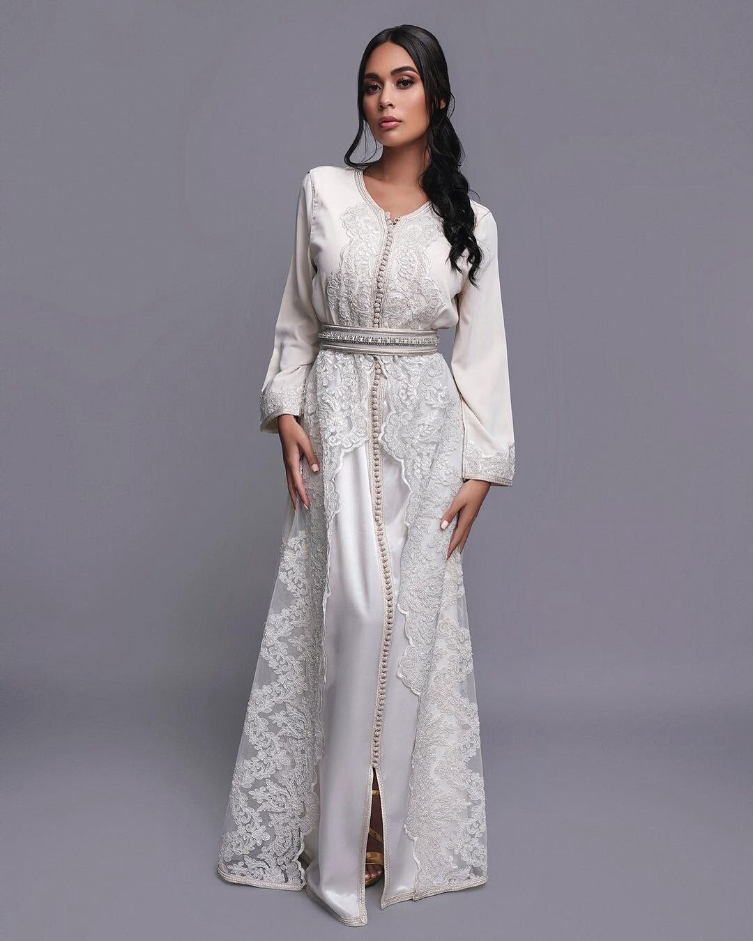 White Elegant Simple Moroccan Caftan Evening Dress LiveTrendsX White Elegant Simple Moroccan Caftan Evening Dress LiveTrendsX