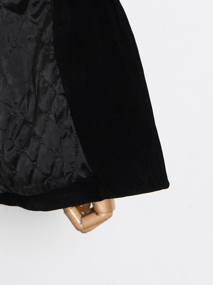 ブラック カジュアル パッチワーク ダイヤモンド タッセル レディース ジャケット