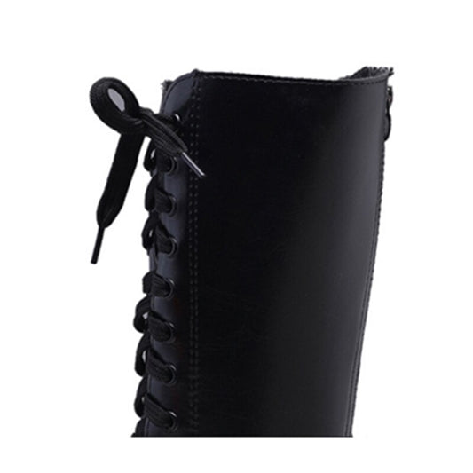 ポインテッドトゥスクエアヒールシューズレディースニーハイブーツ