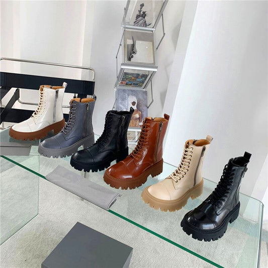 冬用レディースショートブーツ ラウンドトゥ