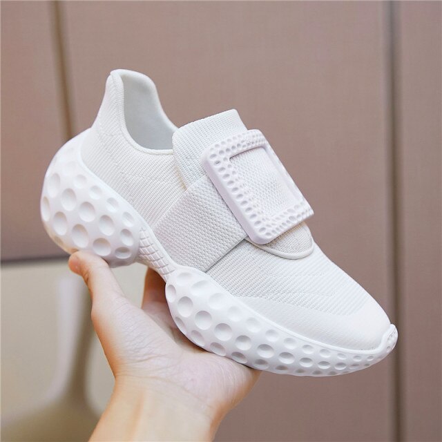 Rhinestone buckle design women's single shoes