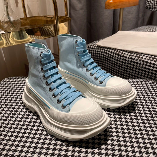 厚底ハイトッ​​プキャンバスシューズ メンズとレディース