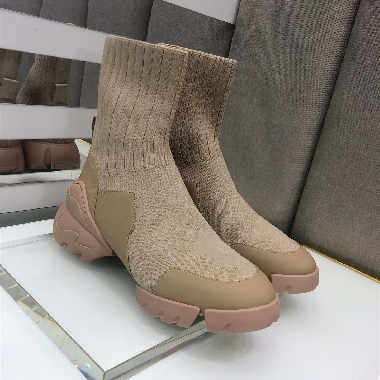 Women Autumn Winter New Knitted Stretch Sock Boots