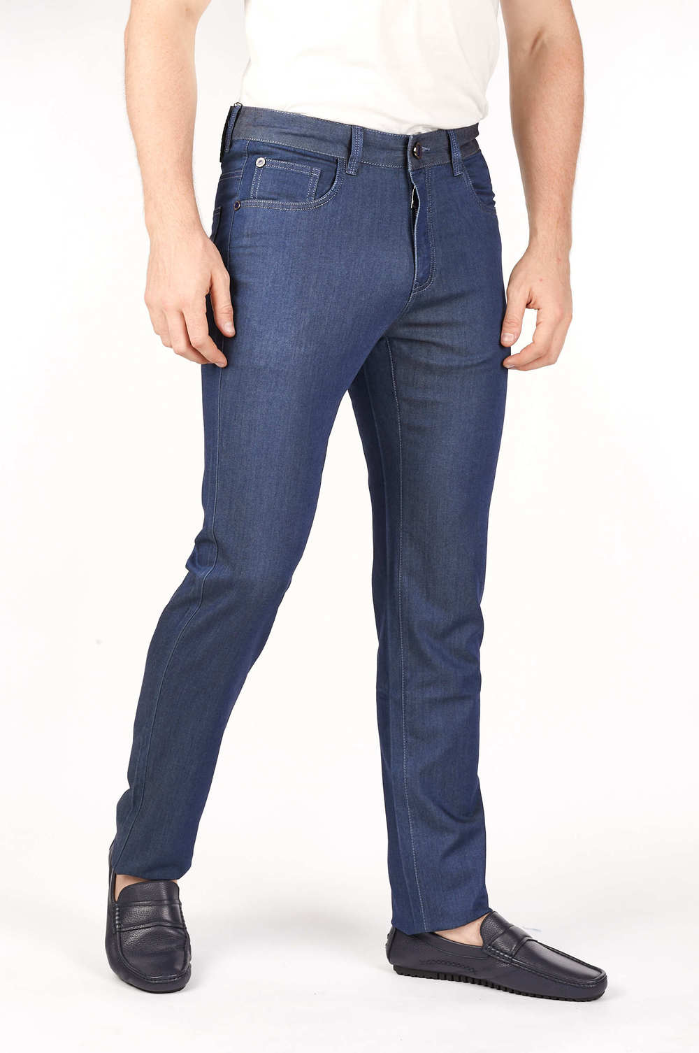 men  comfort embroidery pattern soild color jeans