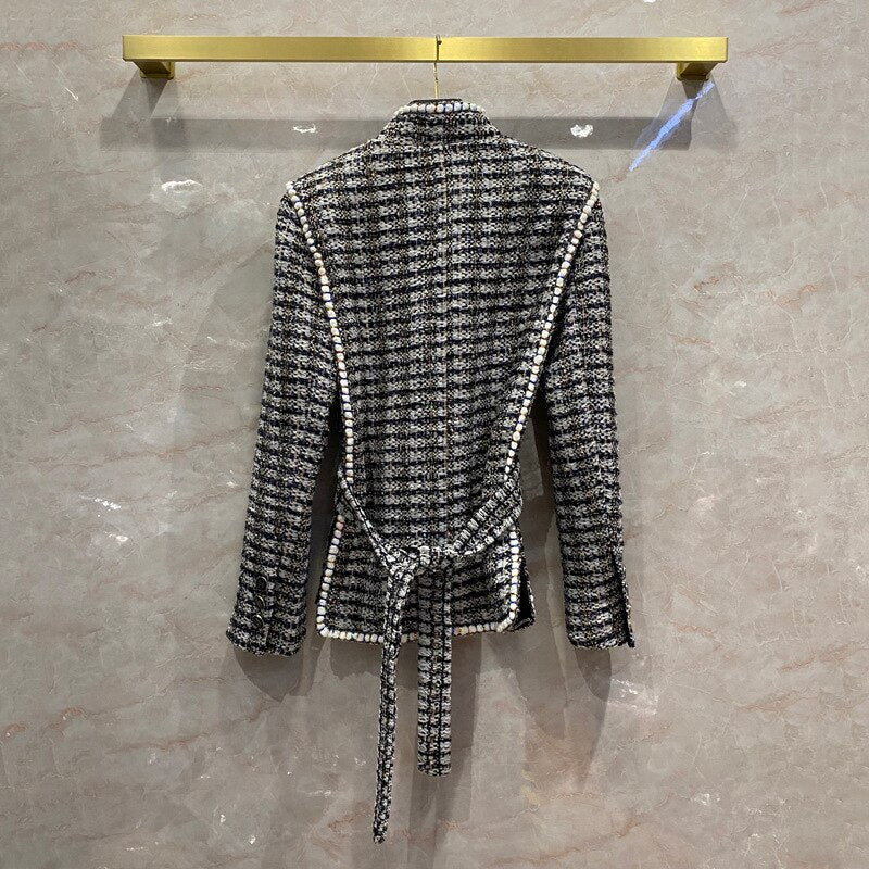 New Designer Women sequins Tweed coat