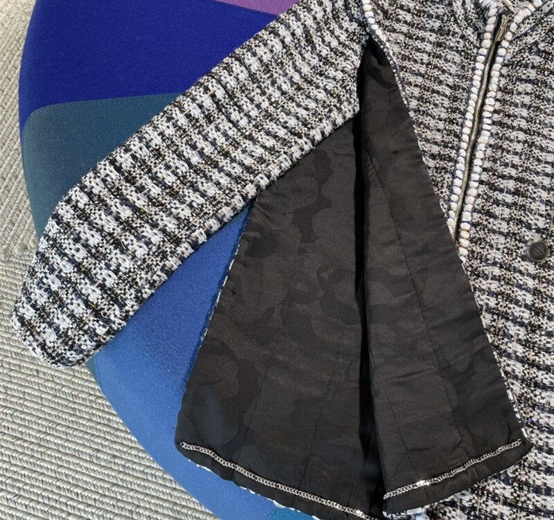 New Designer Women sequins Tweed coat