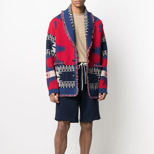 Men's Wool Tassels knitted overcoat