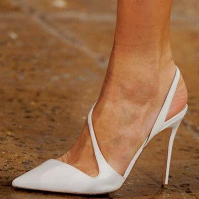 Sexy Cut-out Cross Strap High Heel Pumps Hollow Dress Shoes