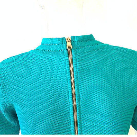 レディース シングルブレスト 薄手 ハイウエスト ニットドレス