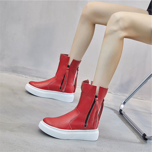 ヒップホップ ショートブーツ 個性的 フリンジ 女性