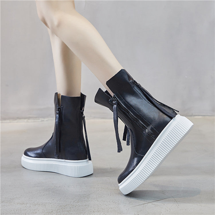 ヒップホップ ショートブーツ 個性的 フリンジ 女性