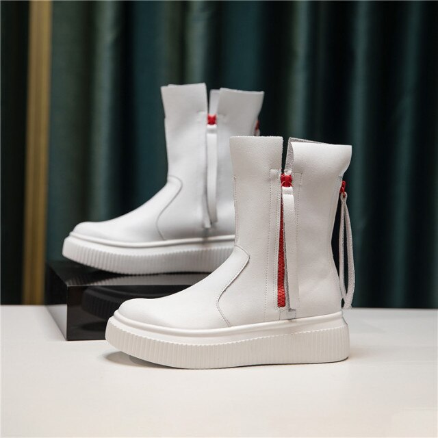 ヒップホップ ショートブーツ 個性的 フリンジ 女性