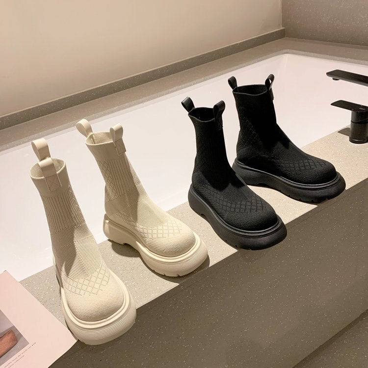 厚底ミドルシリンダーバイクブーツ