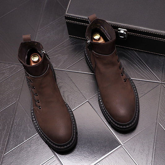 メンズ ヴィンテージ デザートブーツ 牛革 ツーリングシューズ