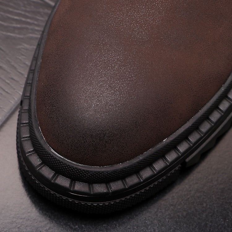 メンズ レジャー プラットフォーム ブーツ 牛革