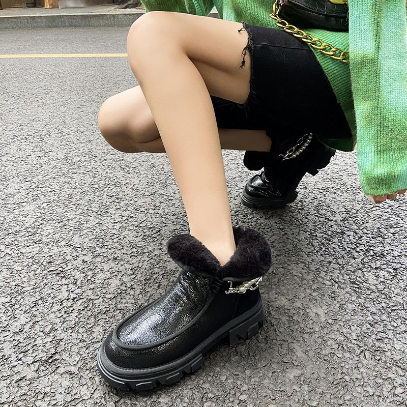 厚底ファッションシューズレディース冬用ブーツ
