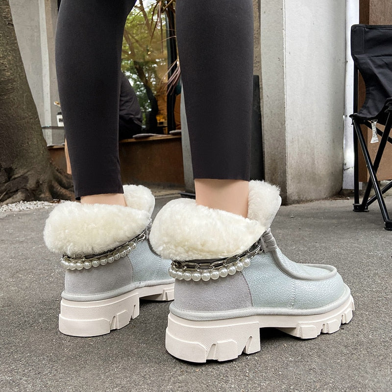 厚底ファッションシューズレディース冬用ブーツ