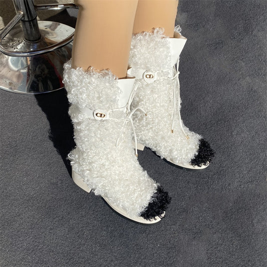 ラムウール ミディアム レディース スノーブーツ