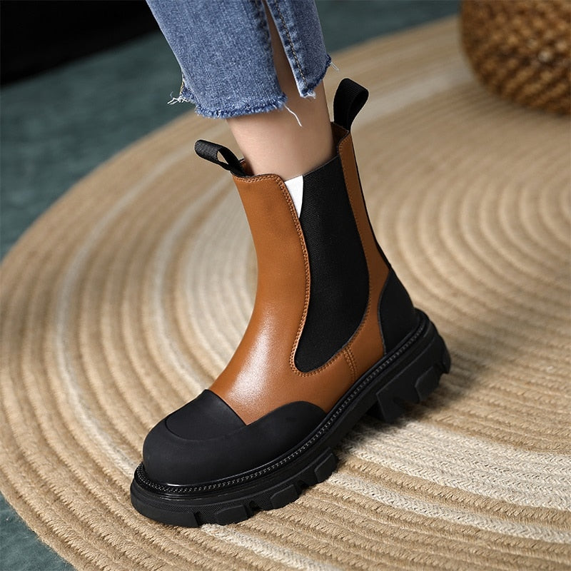 Chelsea Boots Fashion Platform Elastic Women