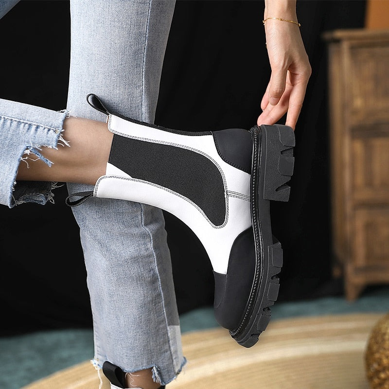 Chelsea Boots Fashion Platform Elastic Women
