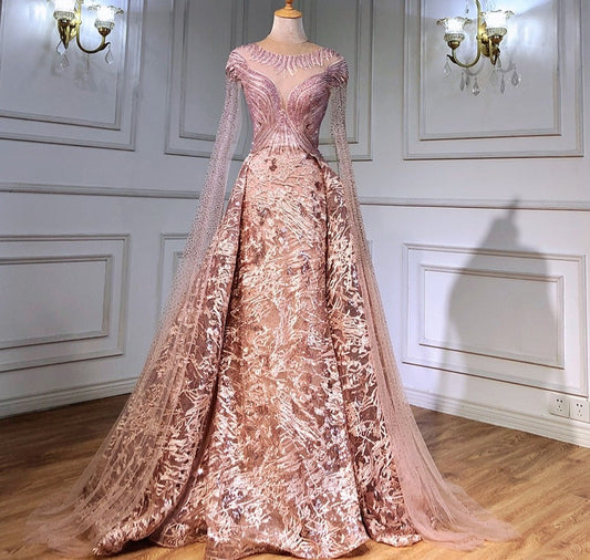 Cape Sleeves  Mermaid Evening Gowns Elegant For Woman Party