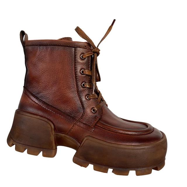 ラウンドトゥ ハンドメイド ファッション レジャー レディース ブーツ