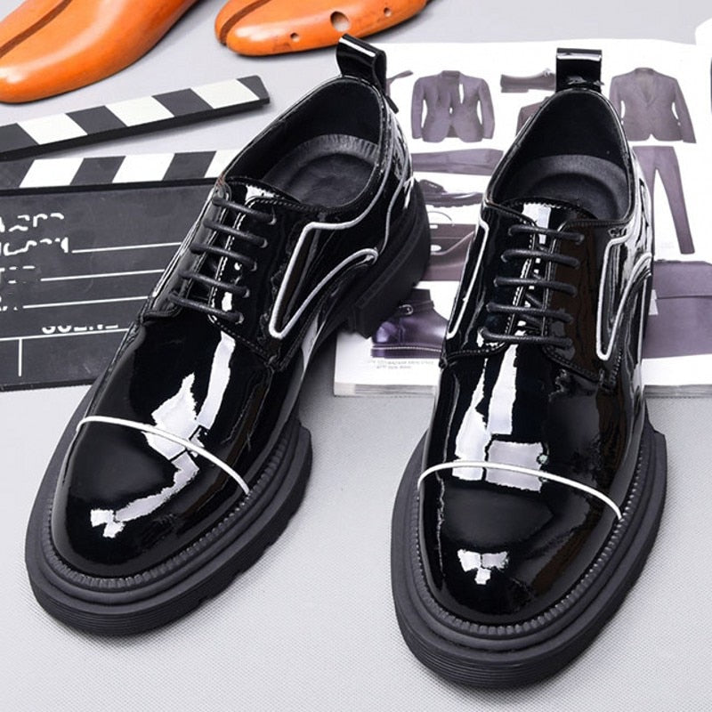 Mens Thick Bottom Low-Top Outdoor Vintage Dress Shoes