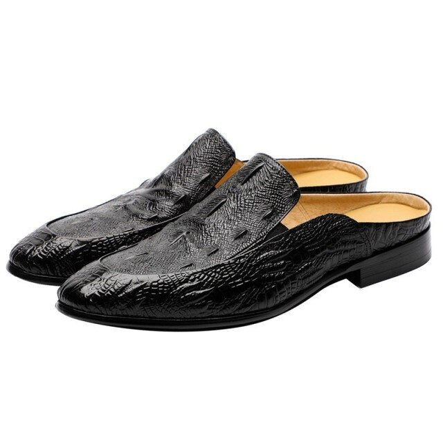 Print Casual Slippers Loafers Male Pointed Toe Sandals