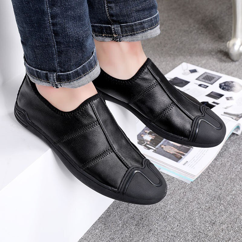 メンズアウトドア天然牛革ローファー