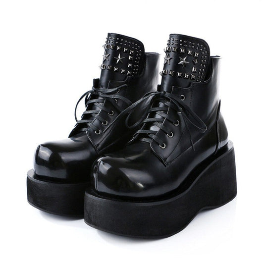 女性用ハイトップ本革乗馬ブーツ プラスサイズ