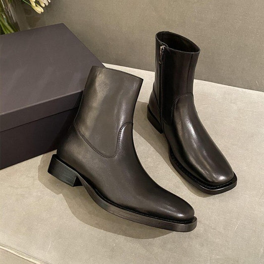 新しいオフィスレディースエレガントなブラックショートブーツ