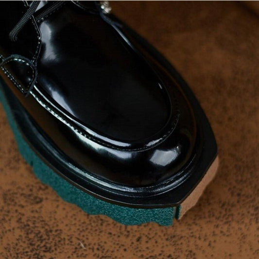 レディース ストリート プラットフォーム サイドジッパー アンクルブーツ