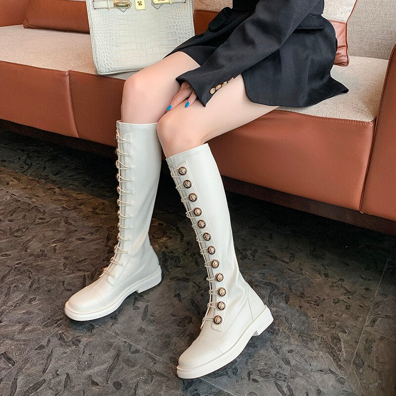 オフィスレディ 冬 暖かい アウトドア ファッション 無地 エレガント ブーツ