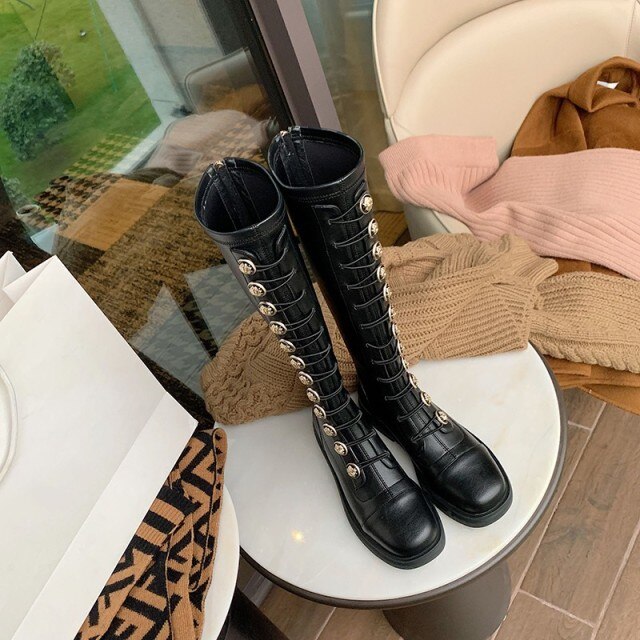 オフィスレディ 冬 暖かい アウトドア ファッション 無地 エレガント ブーツ