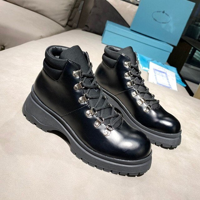 レディース カジュアル リベット 厚手ヒール プラットフォーム アンクルブーツ